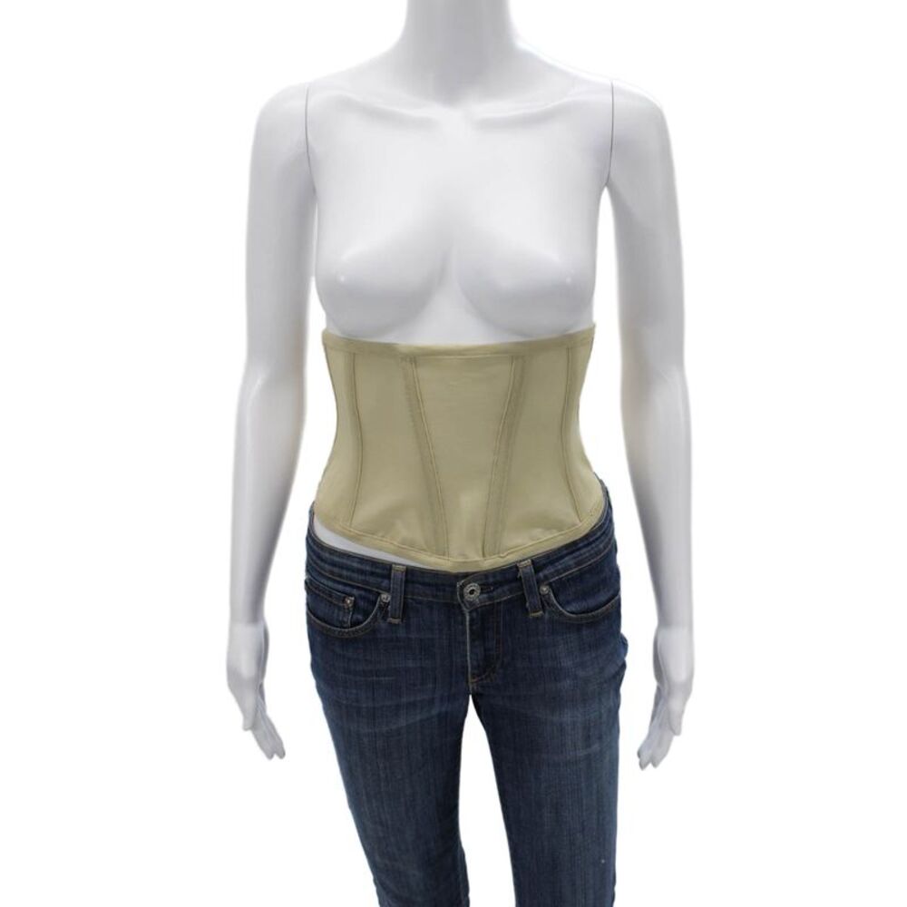 Viktoria + Woods Womens Square Neck Strapless Top Beige Polyester Size 1